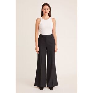 SAINT‎ ART Pinstripe Wide Leg Trouser Black Medium
